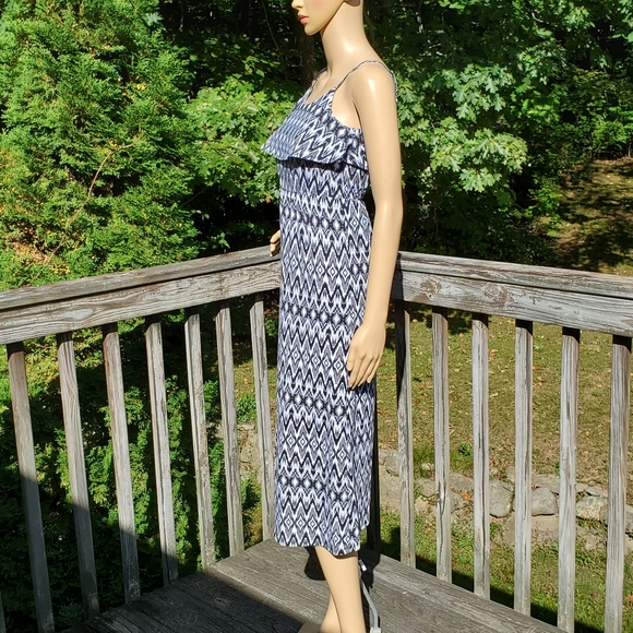 Miss Understood Black White Grey Print Midi Spaghetti Strap Dress Size M - Picture 8 of 15